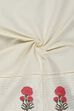 White Cotton Printed Embroidered Unstitched Suit Set image number 2