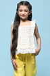 White Schiffli Sleeveless Cotton Embroidered Top  image number 5