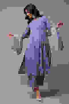 Sky Blue Cotton Straight Yarndyed 3 Piece Set image number 0