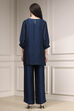 Blue Self-Designed Straight Kurta Set image number 4