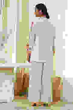 Off-White Embroidered Straight Co-ord Set image number 4