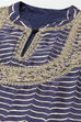 Blue Cotton Silk Straight Yarndyed Suit Set image number 1