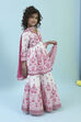 Off-White and Pink Cotton Peplum Suit Set image number 5