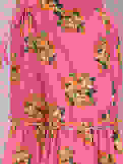 Yellow & Violet Art Silk Straight Kurta Garara Suit Set image number 2