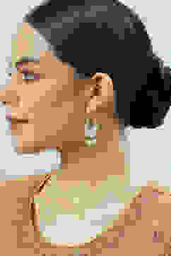 Gold Brass Earrings image number 3