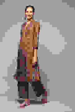 Beige LIVA Printed 2 Piece Set image number 3