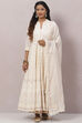 Off White Flared Kurta Skirt Kurta Skirt Suit Set image number 0