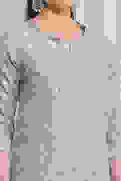 Lilac Poly Cotton Straight Kurta Pants Set image number 1