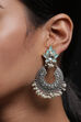 Oxidized And Turquoise Earrings image number 1