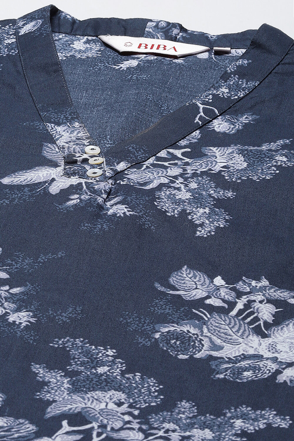 Indigo Cotton Straight Kurta Set image number 1