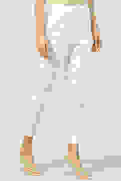 Off White Cotton Embroidered Pants image number 3