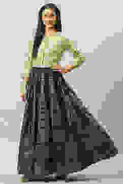 Black Art Silk Skirt image number 5
