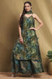 Rust Floral Printed Straight Suit Set image number 6