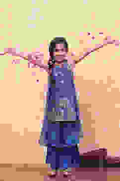 Blue Polyester Straight  Suit Set image number 0