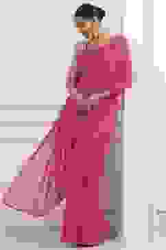 Pink Poly Georgette Regular Saree image number 7