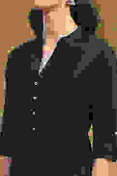 Navy Blue Cotton Solid Pleated A-Line Kurta image number 1