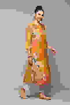 Chalky Teal LIVA Straight Printed Kurta image number 3