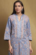 Purple Cotton Printed A-Line Suit Set image number 1