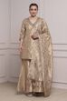 Gold-Toned Banarasi Tissue Printed Sharara Suit Set image number 6