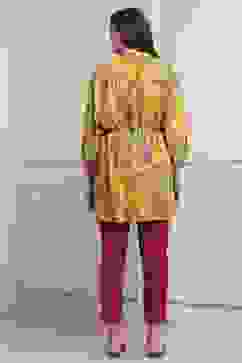 Mustard Viscose Rayon Straight Kurta Pants Set image number 4