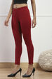 Maroon Cotton Blend Fitted Anklet image number 2