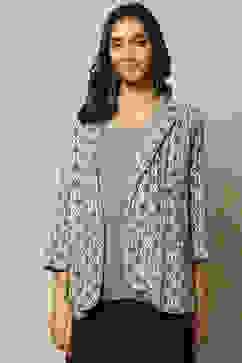 Ice Blue LIVA Printed Jacket image number 5