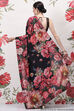 Black Cotton Silk Printed Saree image number 4