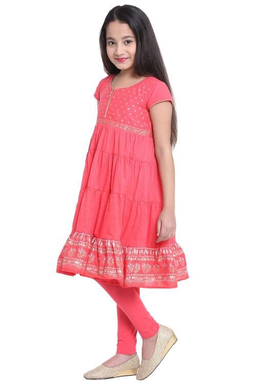 Coral Cotton Anarkali Suit image number 2