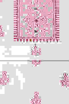 Beige Silk Blend Hand Embroidered Unstitched Suit Set image number 3