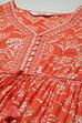 Orange Printed Tiered Dress image number 5