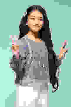 Blue Polyester A-Line Printed Top image number 3