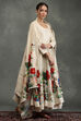 Rohit Bal Off-White Silk Chanderi Floral Anarkali Suit Set image number 5