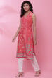Purple Cotton Straight Printed Kurta image number 2
