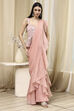 Ice Blue Peplum Pre-Draped Saree image number 6