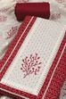 Red Cotton Printed Embroidered Unstitched Suit Set image number 1