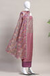 Teal Cotton Printed Embroidered Unstitched Suit Set image number 4