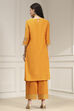 Orange Solid Straight Suit Set image number 4