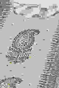 Navy Blue Chanderi Unstitched Suit set image number 2