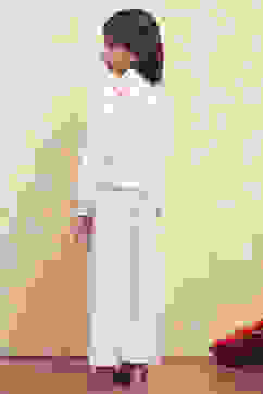 White Cotton Floral Printed Top and Pant Set image number 4