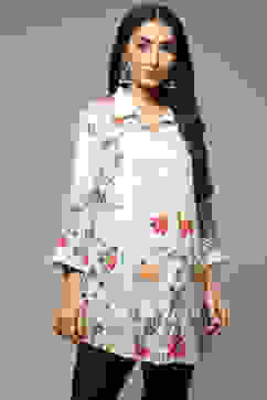 Off White LIVA Printed Shirt image number 3