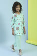 Turquoise Cotton Floral Straight Kurta Pants Set image number 5