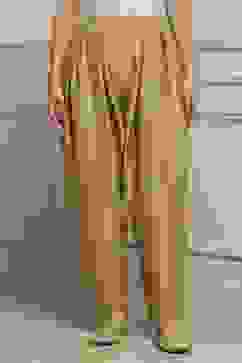 Gold Polyester Salwar image number 4