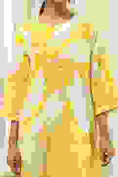 Yellow Floral Printed Straight Kurta Set image number 1