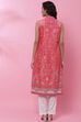 Purple Cotton Straight Printed Kurta image number 4