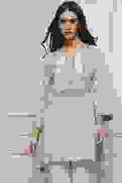 Aqua Blue Rayon Printed Kurti image number 0