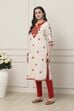 Orange Cotton Straight Kurta image number 2