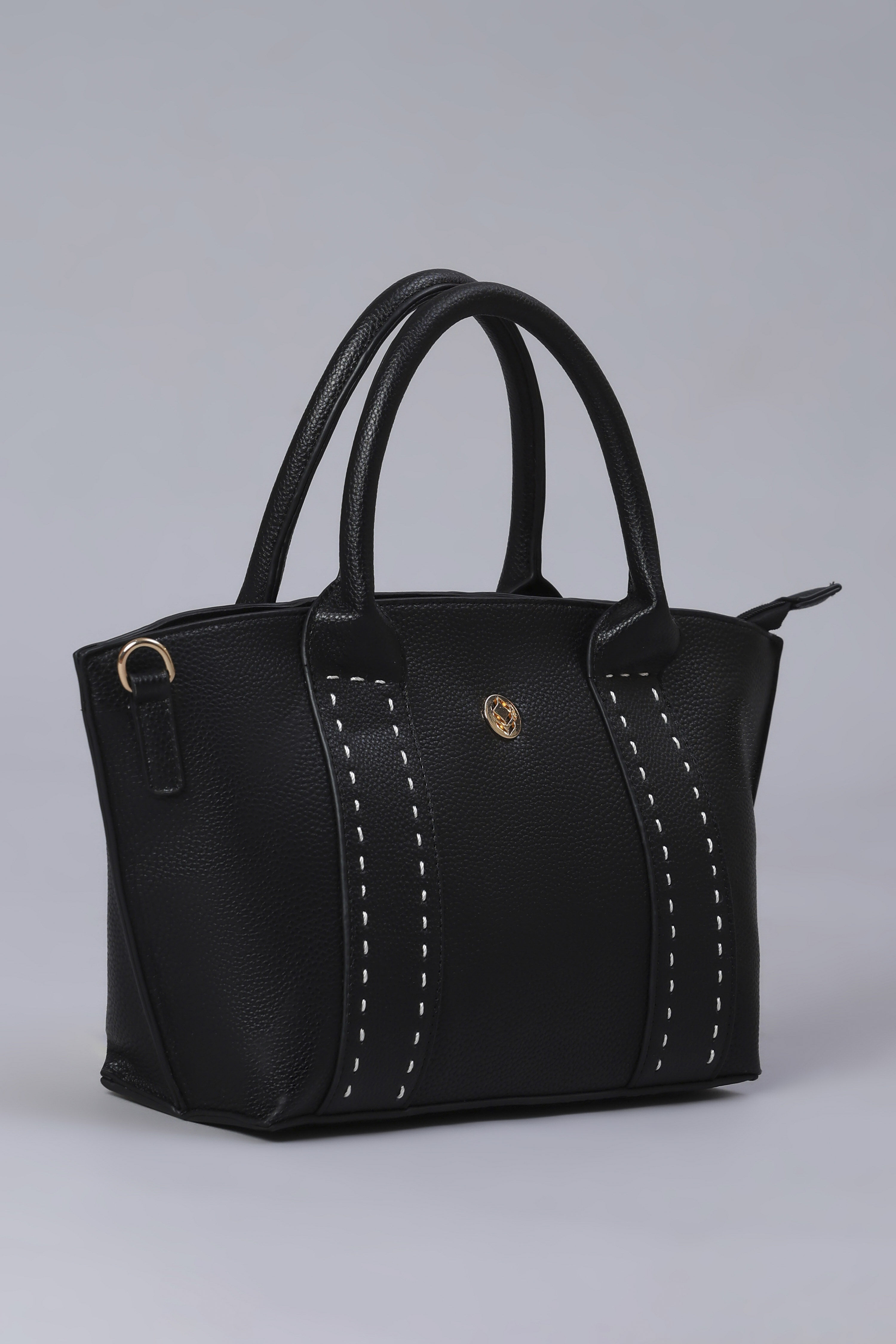 Black PU Handbag image number 3