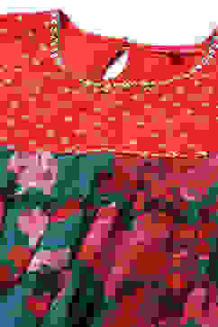 Green Poly Viscose Tiered Kurta Printed Suit Set image number 1