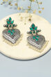 Oxidised Green Earrings image number 0