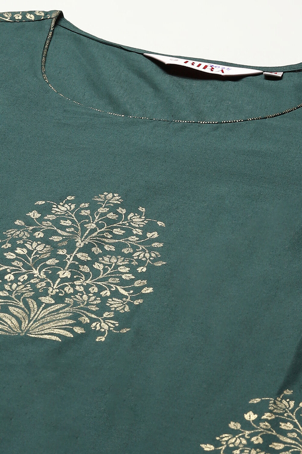 Navy Blue Cotton Straight Printed Kurta Capri Suit Set image number 1